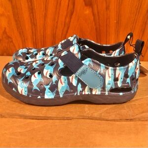 Western Chief Quest Pop Heart Clog Sandal Slip On Sz 1 Toddler Blue Sharks